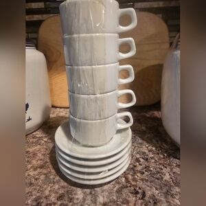 Elegant White Ceramic Cup and Saucer Set